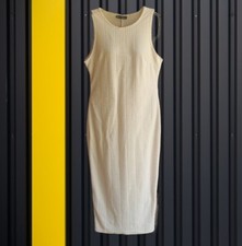 SHEIN Womens Sheath Maxi Dress Sleeveless Side Zip Ivory Size L