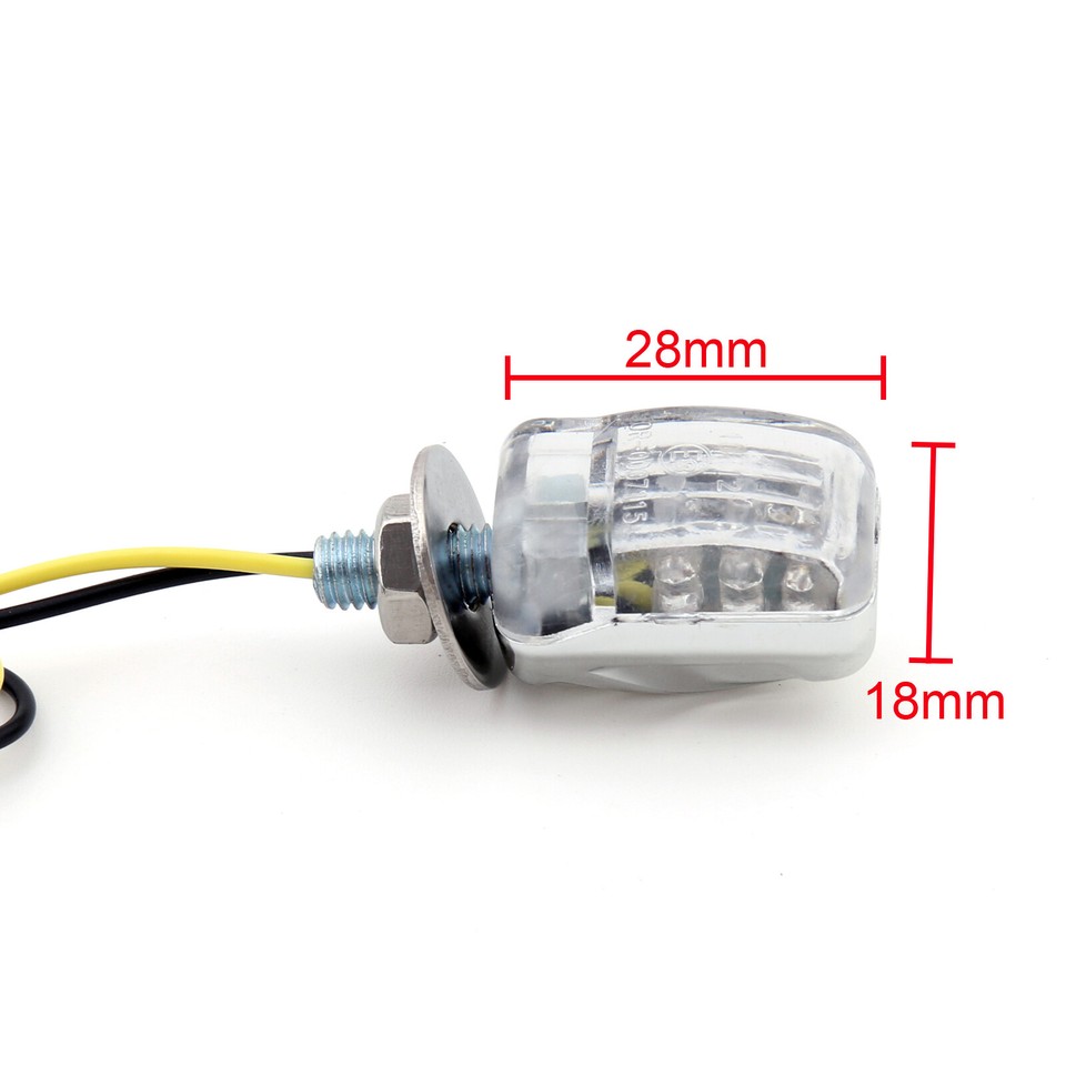 MadHornets Micro Mini LED Turn Signals – Black, Amber, 6-LED, 12V, Universal 6mm Fit For Motorcycles