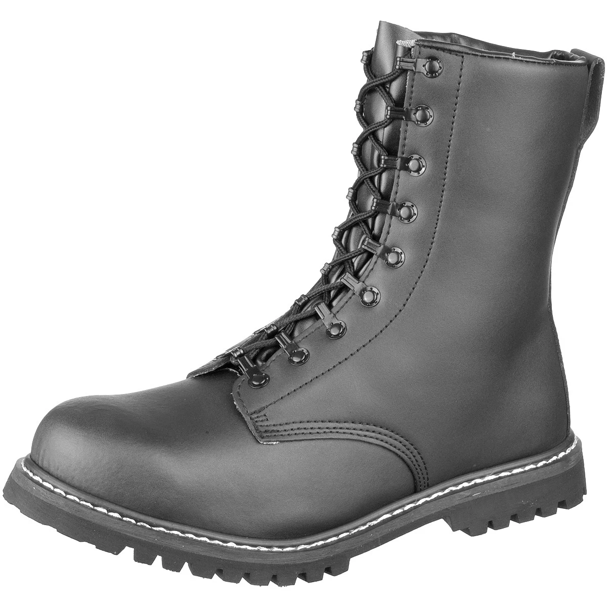 Brandit Militari Anfibi Para Coppa Sicurezza Pelle Scarpe Nero