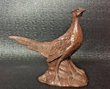 Vntg PHEASANT DISPLAY HANDCRAFTED RED MILL MFG USA Crushed Pecan Shells Resin