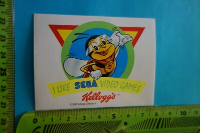 Alter Aufkleber Film Video Kino Musik Videospiel SEGA Kellogg's 1992