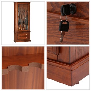 8 Gun Rifle Safe Classic Cabinet Security Cash Jewelry Storage