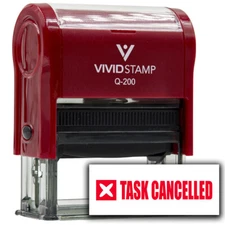 Vivid Stamp Task Cancelled Self-Inking Rubber Stamps Teachers And Schools