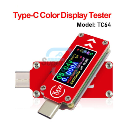 TC64 Type-C USB-C Color Digital LCD Display Tester Voltage Current Power Meter