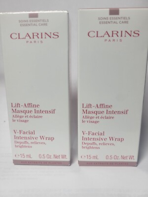 2-PACK Clarins V-Facial Intensive Wrap Depuffs Relieves 0.5 oz New in Box