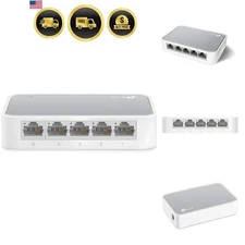 Ethernet Switch 5 Port Fast Unmanaged Desktop Plug and Play Network Adapter