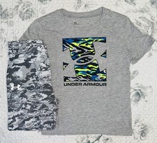 Little Boys Under Armour Gray T-Shirt  Gray Camo Joggers Set Sz/ 6