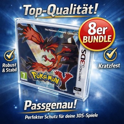 8er Bundle Schutzhüllen für Nintendo 3DS Spiele Premium PET SchutzhüllePassgenau