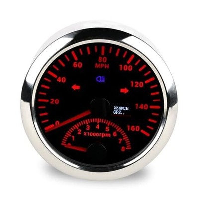  GPS Speedometer 0-160MPH + 8000RPM Tachometer for All Vehicle Ship Boat Silver