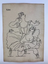 Pablo Picasso COA Art Painting Original Drawing Vintage Paper Signed