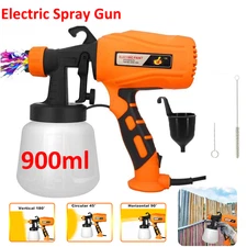 Electric Paint Sprayer HVLP High Power House Painting Paint Gun 2 Nozzles 900ML