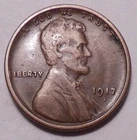 1917 S Lincoln Wheat Cent Penny - BETTER GRADE