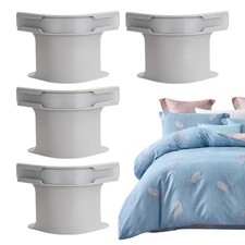 4 Lot Bed Sheet Holders with Lock Strips, Fitted for Corners White Bedroom