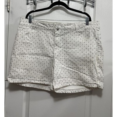 Stitch Star Womens Size 20W White Anchor Print Denim Shorts Casual Nautical