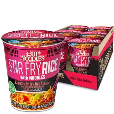 Cup Noodles Stir Fry Rice with Noodles, Spicy Beef Flavor, 2.68 Ounce (Pack of 6