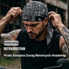 Elastic Motorcycle Wrap Biker Du Bandana Paisley Doo Rag Head Skull Cap Durag US