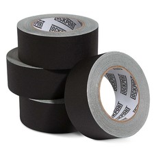 Black Gaffers Tape 2 inch x 30 Yards - 4 Pack Pro Black Gaff Tape - No Residu...