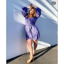 Nine Lives Bazaar Zippy Wrap Mini Dress Juniper Size 2 New With Tags