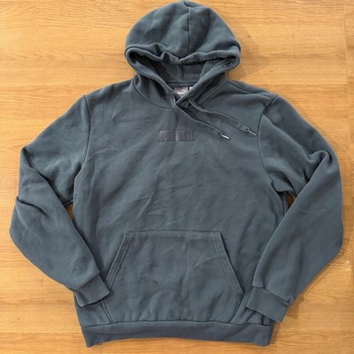 Puma Mens Essential Logo Hoodie Pullover Sweatshirt Dark Blue Green Size Medium