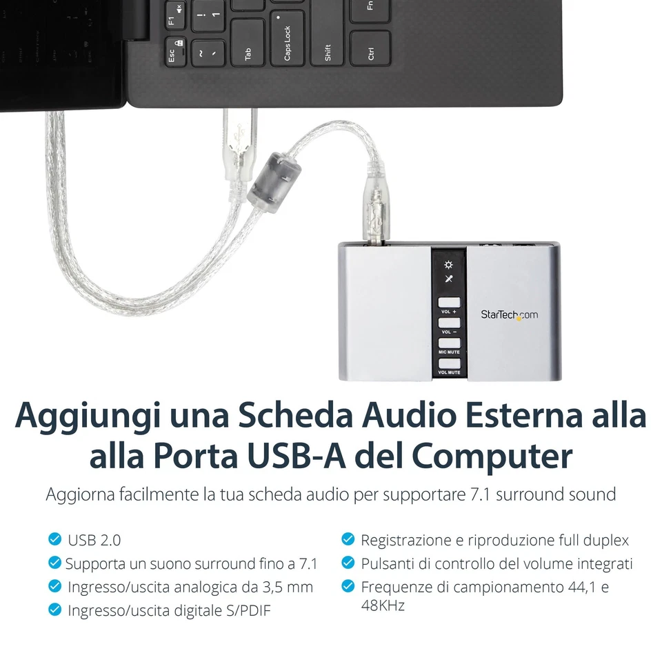 Scheda Audio Esterna Adattatore Audio USB 7.1 Con Audio Digitale SPDIF - Immagine 2 di 4