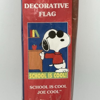 Peanuts Snoopy School Is Cool! Joe Cool Rare Vintage 1998 Decorative Flag NOS!