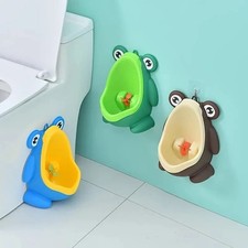 Cute Frog Potty Training Urinal for Toddler Boys Wall Mounted Aiming Target Game