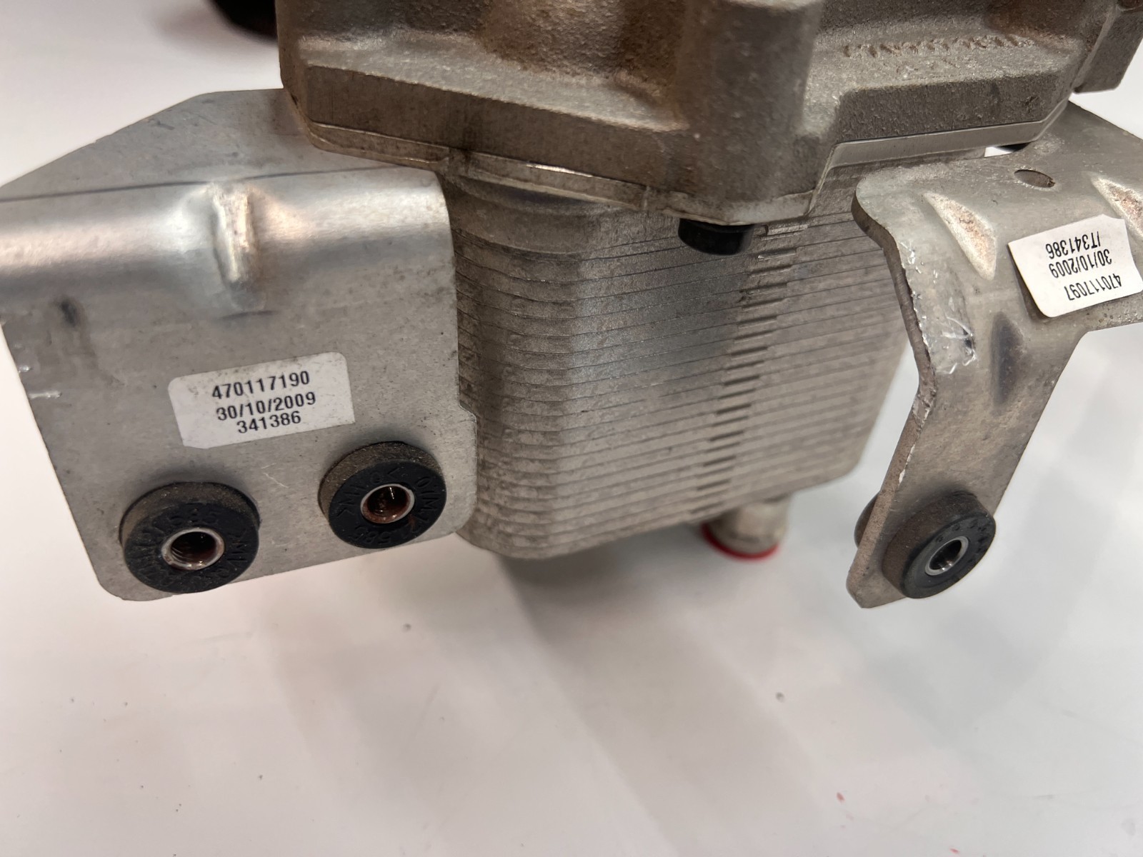 LAMBORGHINI AVENTADOR WATER TO OIL COOLER ASSEMBLY + HOSES AND BRACKETS OEM