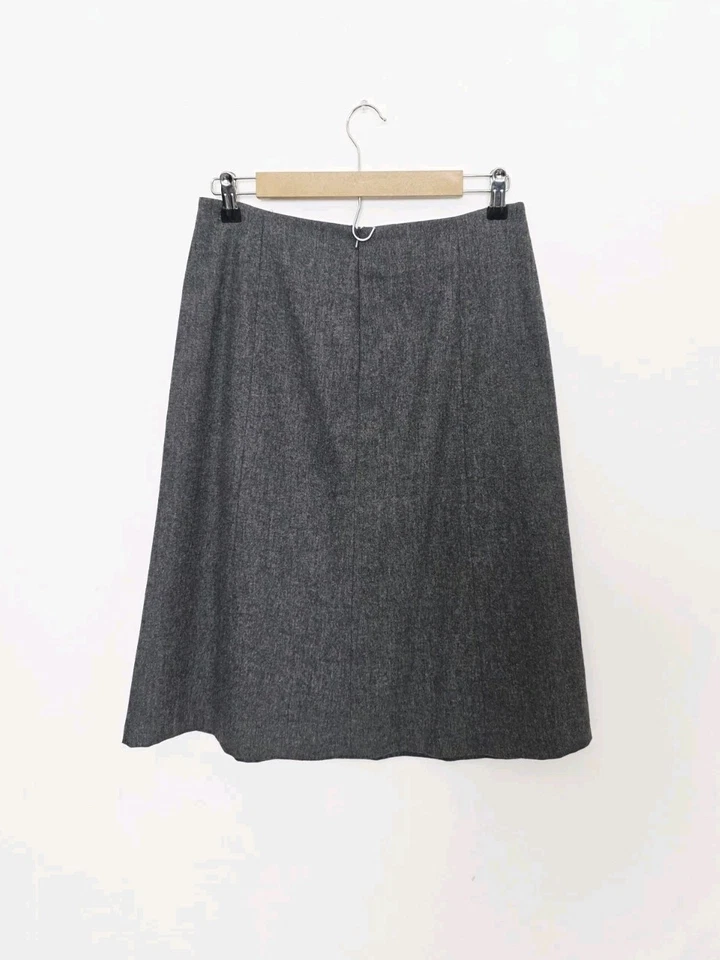Falda para mujer ISDA & CO mezcla de lana y cachemir línea A gris ropa de carrera talla 6 Foto 2 de 3