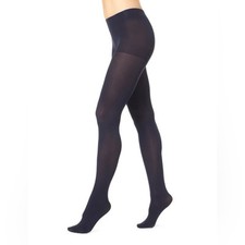 HUE U20285 SUPER OPAQUE CONTROL TOP TIGHTS NAVY 90 DENIER SIZE 1 SMALL NWT