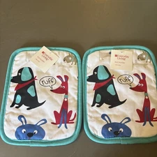 Lot 2 Dog Potholders Everyday Living 100% Cotton New With Tags