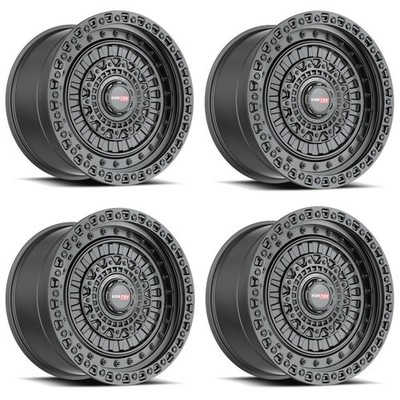 Set 4 22'' Vortek Matte Black VRD-703 22x12 6x135 6x5.5 -44mm Lifted Truck Wheels