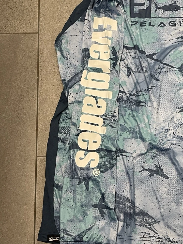Camisa de Pesca Pelagic Vaportek Para Hombre XXL 2XL Azul Mar Everglades Performance Foto 4 de 4