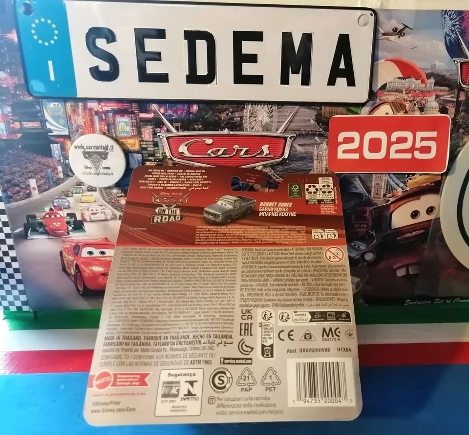 Cars on the Road - Barney Cones 2021 Serie Tribune Red Bl.Sing.Mattel 1/55 metal - Immagine 2 di 3