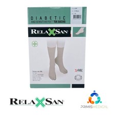 RelaxSan 650C Diabetic and Sensitive Feet Toe Socks, Black, Size 4/L NEW