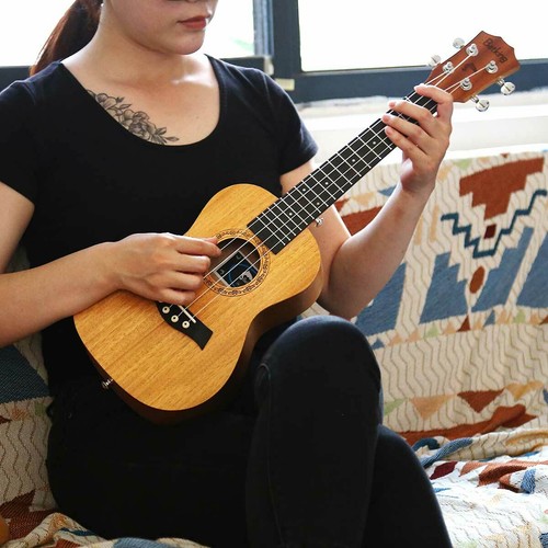 Batking Ukuleles Tenor 26'' Ukeleles Solid Top Mahogany Tenor Uke Gig Bag Strap - Picture 7 of 7