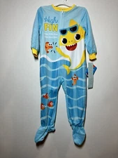 Baby Shark High Fin Toddler Footie Pajama Sleeper Blue - Toddler 2T