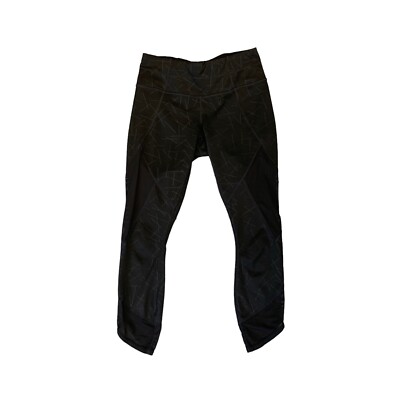 Athleta Legging Women XS Extra Small Black Geometric Print Angle Aura Sona Capri