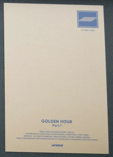 ATEEZ Golden Hour Part 1 10th Album Member Postcards A6 Official Blue Golden Ver - Picture 13 of 15