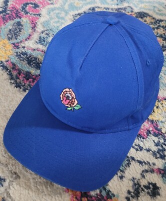 Wildfang The Bite Back Dad Hat Royal Blue Monster ROSE strapback hook & loop OS