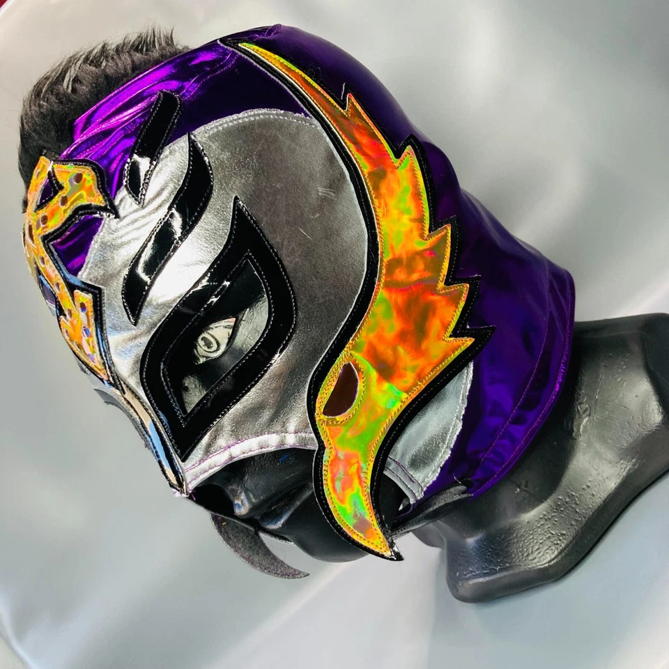 Máscara Disfraz Phantom Havok Mysterio Lucha Libre Máscara Luchador Dorado Foto 3 de 4