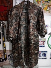 dentelle womens floral short sleeve tie robe size small vtg