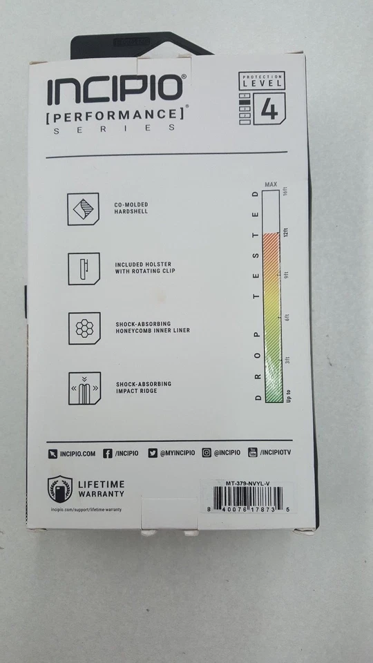 Funda Incipio Performance Series Nivel 4 para Moto Z Force Droid - Azul Marino/Amarillo Foto 2 de 4