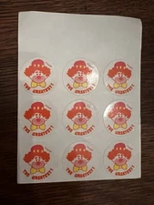 Rare Vintage Scratch Sniff The Greatest Cherry Clown Stickers