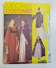 Dress Gown Cape Medieval Costume XS Adult McCall's 8937 Sewing Pattern Cut Long