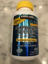 Kirkland Naproxen Sodium 220mg Aleve Pain Fever Reducer 400 caplets