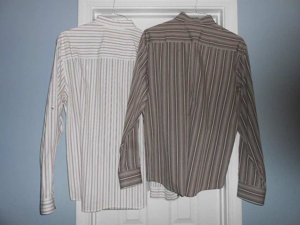 Lote de 2 camisas informales de vestir para hombre talla XL H&M Marc Ecko a rayas evento de trabajo Foto 2 de 4