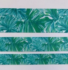 Pretty green palm leaves Palm Beach Grosgrain ribbon BTY 5/8" 7/8" 1.5"