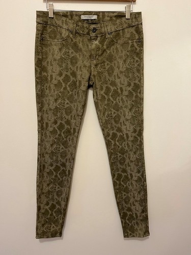 Rich and Skinny Women's Snake Print Jean Color Green NWT Size 29 - 第 1/6 張圖片