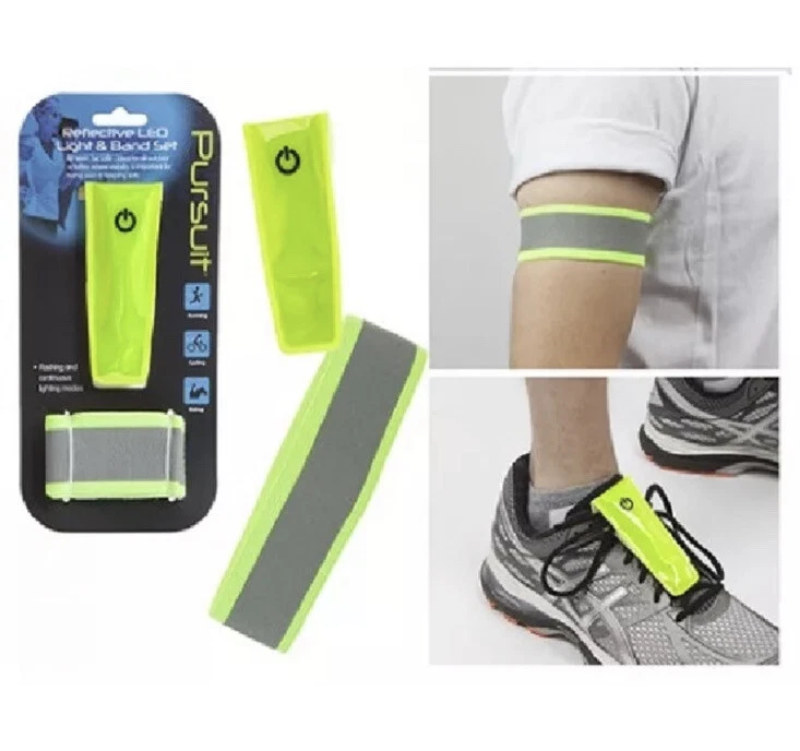 2 Piece Set Cycling Bike Bicycle Reflective Band & LED Light Safety Run Running - Image 4 of 4