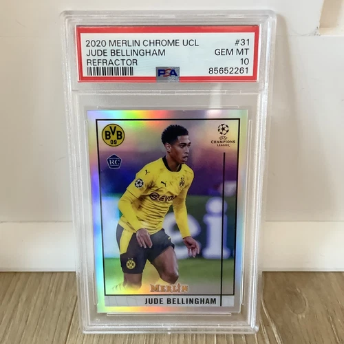 2020-21 Topps Merlin Chrome=Jude Bellingham= Refractor ROOKIE RC PSA 10 Dortmund